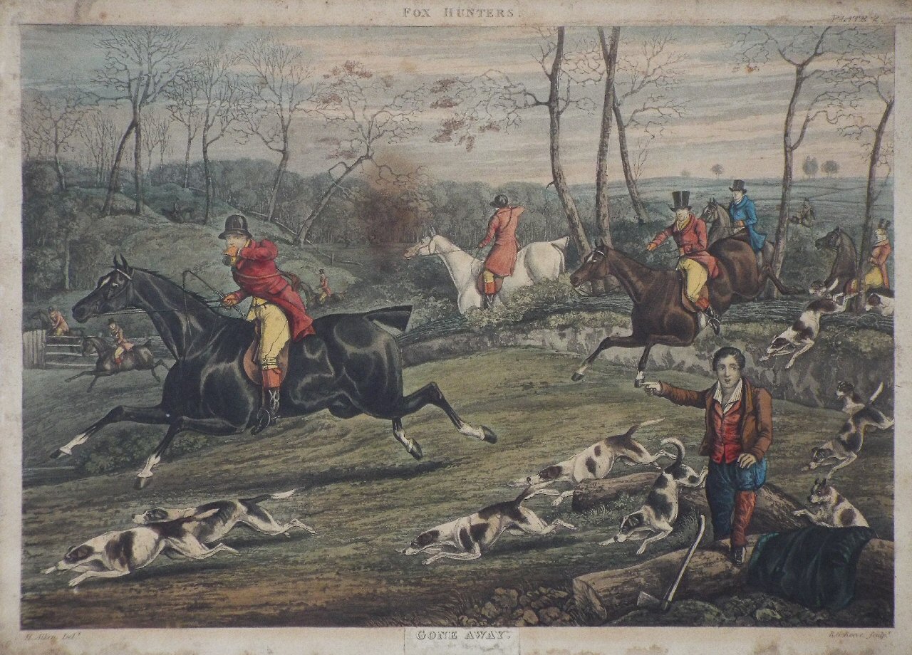 Aquatint - Fox Hunters. Plate 2. Gone Away. - Reeve